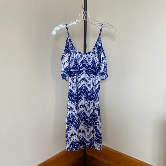 VENUS Cold-shoulder Dress XS Blue/White - Picture 5 of 5